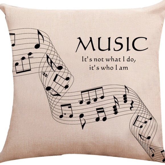 Other - Pillow Cover- NEW- Music is Who I Am- Notes